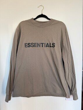 Essentials Fear of God Taupe Long Sleeve Shirt — Size M